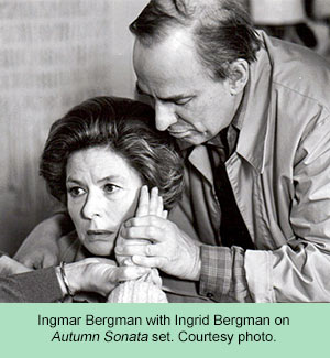 Ingmar Bergman and Ingrid Bergman on the Autumn Sonata set