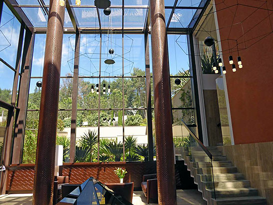 the lobby of the Alhambra hotel
