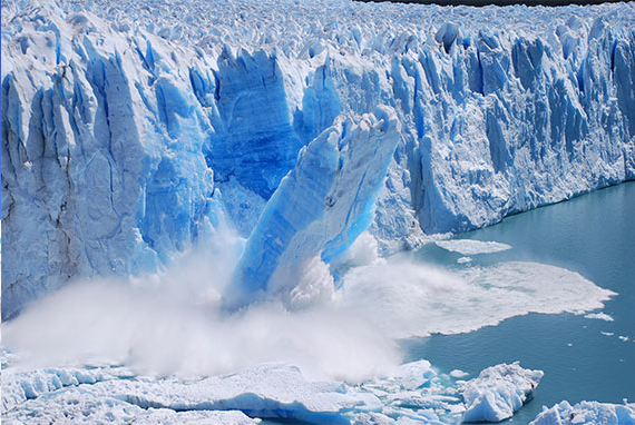 Ruptura de gelo no na geleira Perito Moreno
