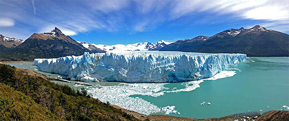 Vista do Glaciar Perito Moreno, no Parque Los Glaciares