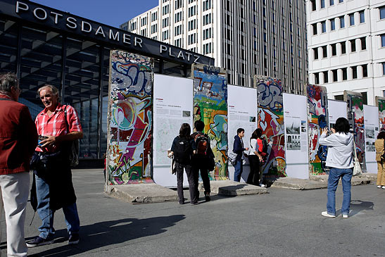 remains of the Berlin Wall at Potsdamer Platz