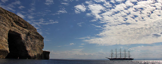 the Royal Clipper off Corsica