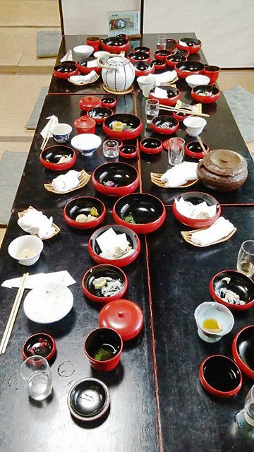 traditional Japanese evening banquet