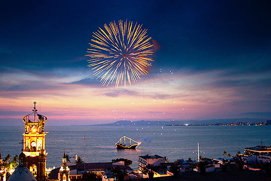 fireworks over Puerto Vallarta