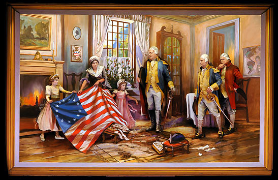 the painting 'Betsy Ross Presenting Flag'