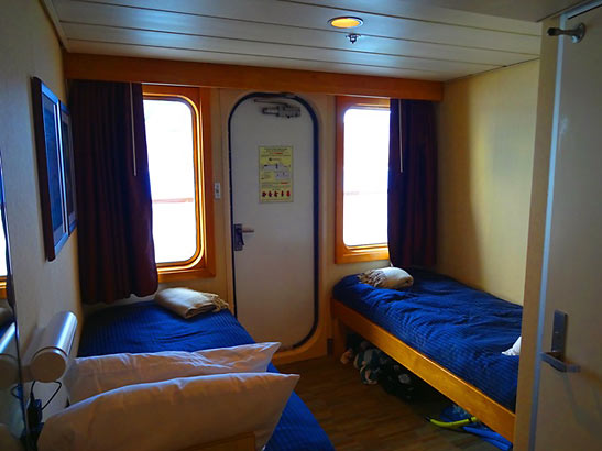 a cabin aboard the Safari Endeavor