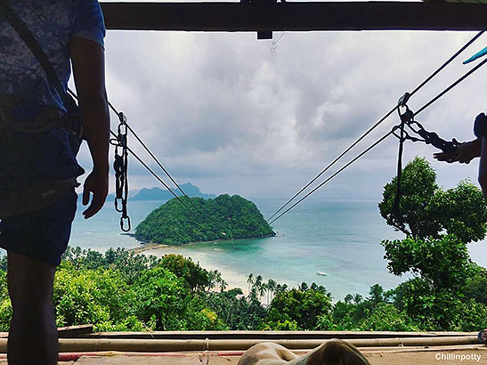 the zipline to Depeldet Island, El Nido