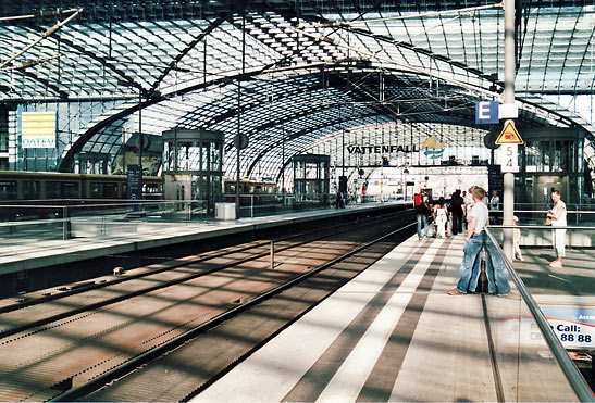 passengers waiting for train, Berlin Central Train Station