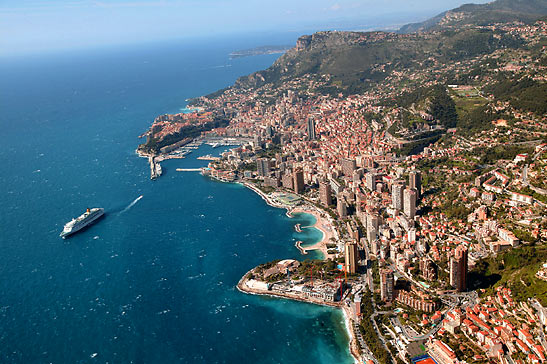 aerial view of Monaco