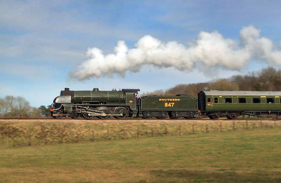 another vintage British steam running on the Bluebell Railway