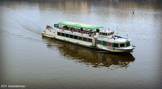 boat on the Vltava River
