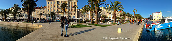 palm tree-lined old seafront of Split