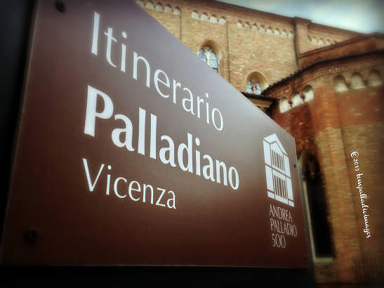 sign in front of il Duomo, Vicenza, Italy