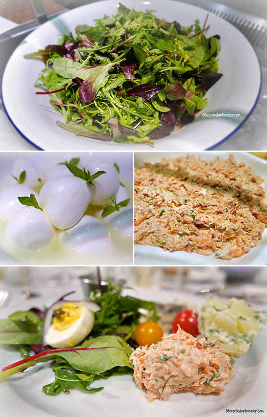 fresh salads, cheeses and smoked organic salmon pate at O'Connells