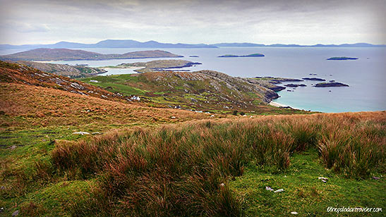 view of the coast including the the Scariff and Deenish Islands along the Ring of Kerry