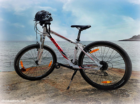 bike with the Adriatic Sea in the background