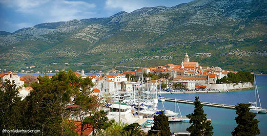 view of Korcula, Croatia
