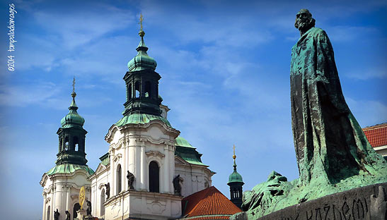 Jan Hus memorial at the Kinsky Palace