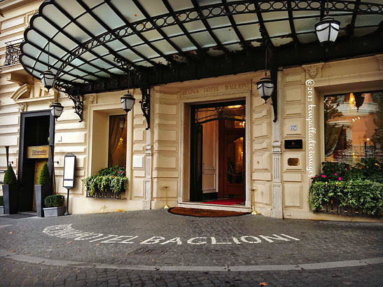 entrance to the Hotel Regina Baglioni, Rome