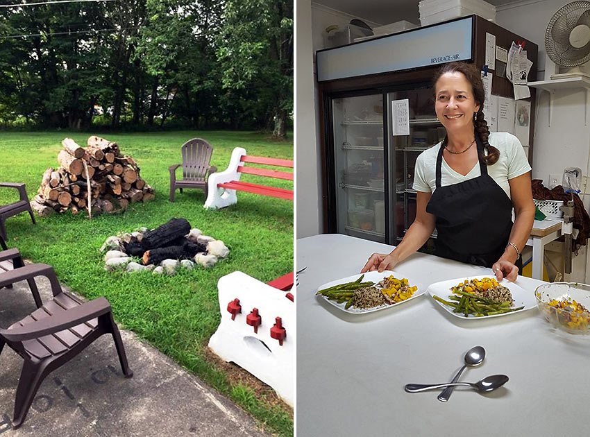 fire pit and cooking class