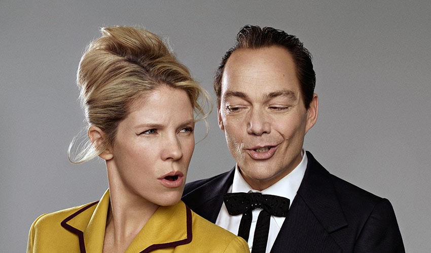 Kelli O'Hara as Despina and Christopher Maltman as Don Alfonso in Mozart's Così Fan Tutte