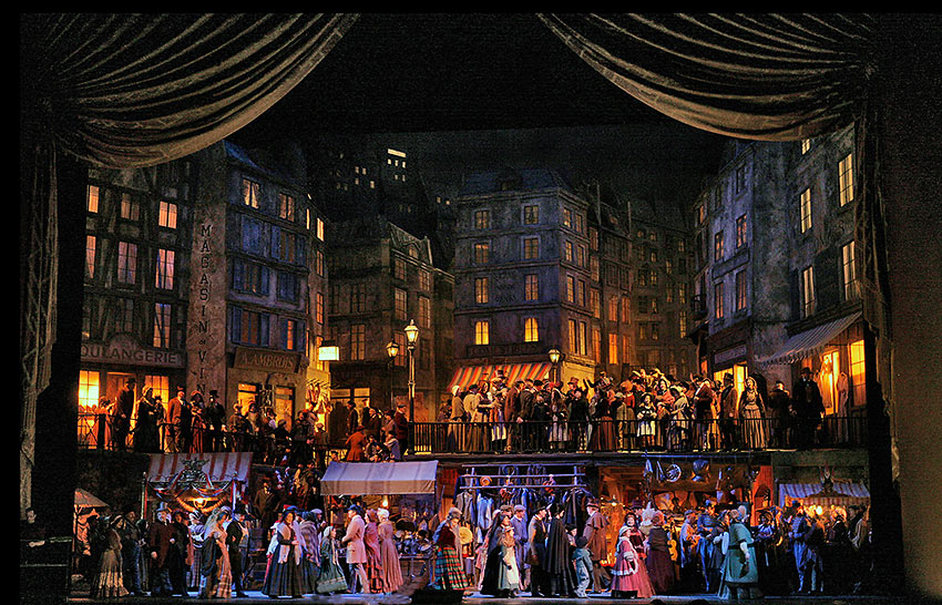 scene from Act II of Puccini’s La Bohème