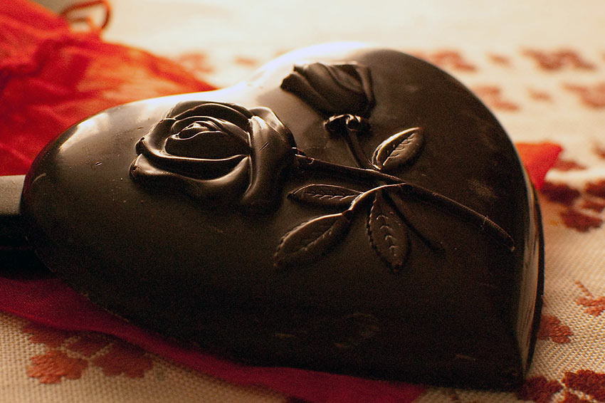 heart-shaped chocolate
