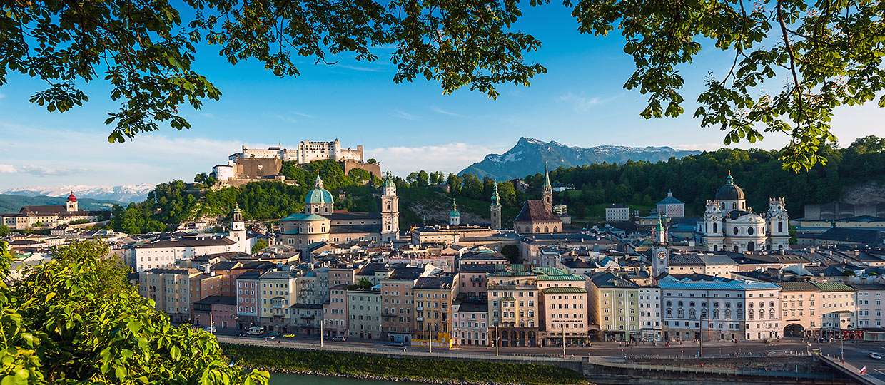 Panoramic view of Salzburg from Kapuzinerberg