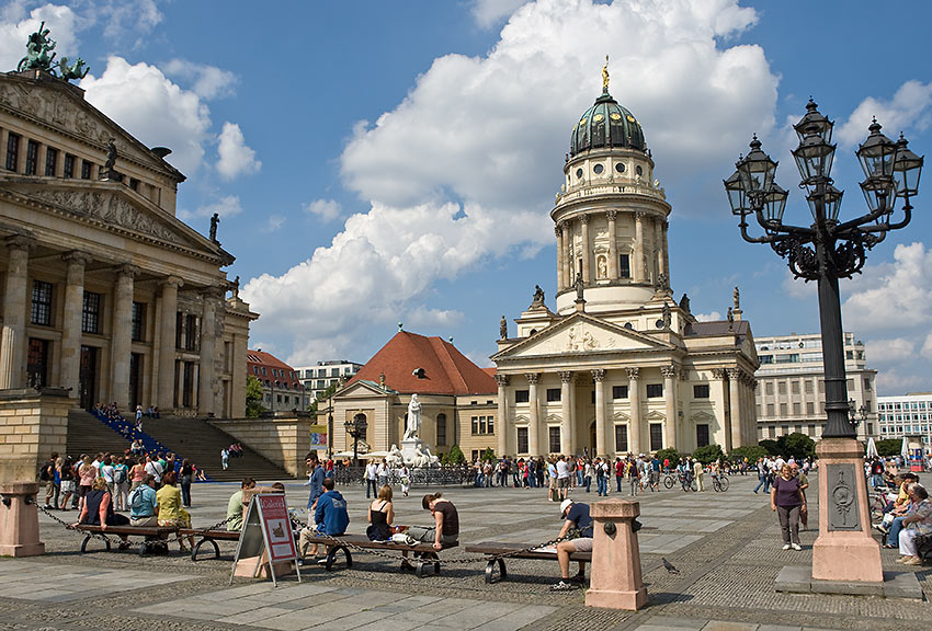 the French Cathedral and the Konzerthaus Berlin at the Gendarmenmarkt