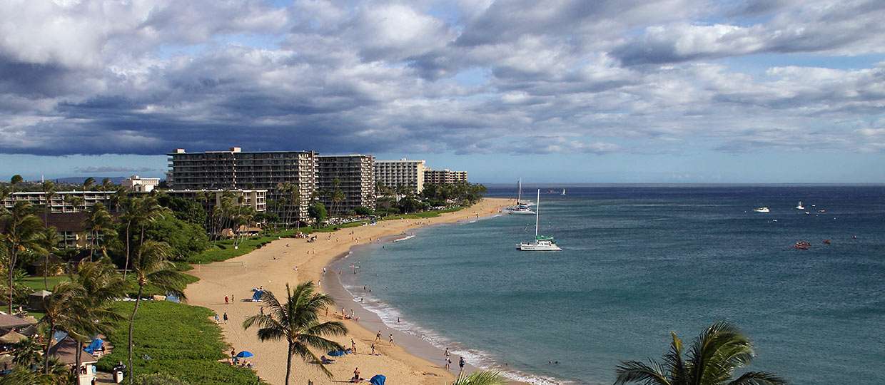 the three-mile stretch of Ka'anapali Beach