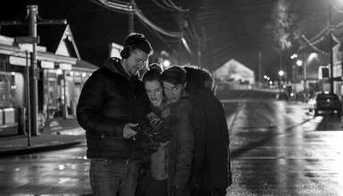 director Scott Speer checking a scene with Bella Thorne and Patrick Schwarzenegger during shooting of 'Midnight Sun'