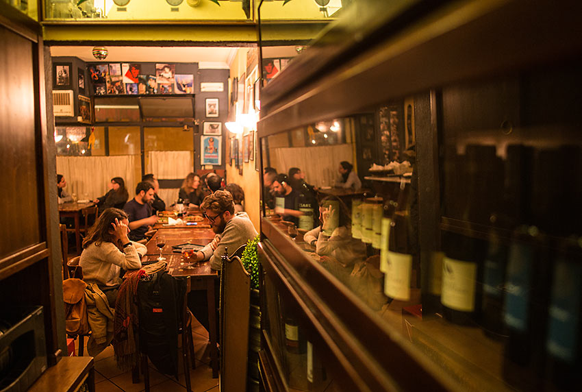 one of the many old Osterias of the historical center, Bologna