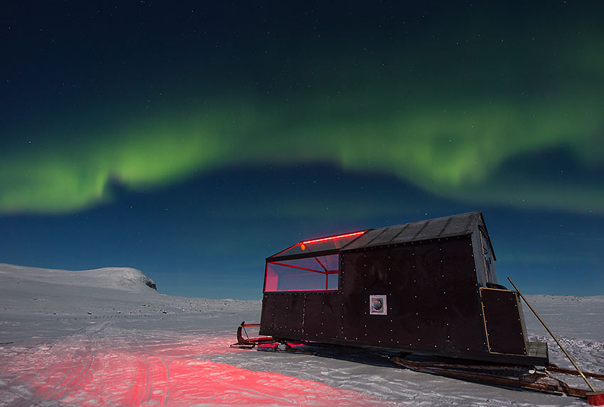 Northern lights over Aurora Wilderness Camp