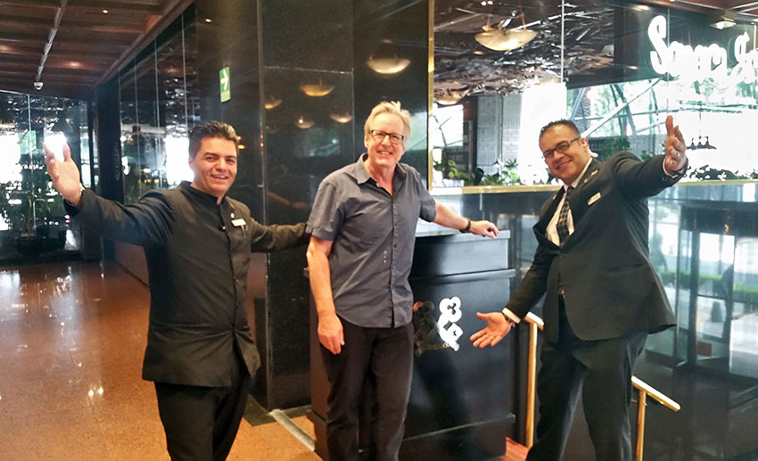 Alberto Cuadros & Jesus Rodriquez of the Barceló México Reforma concierge team with the writer