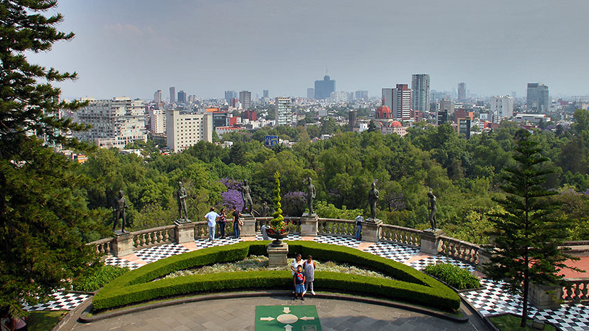 view of Mexico City from the Palace