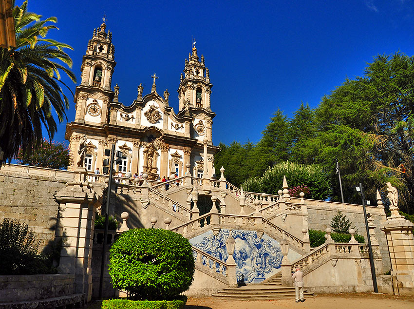 the Sanctuary of Our Lady of Remedies on a hilltop overlooking Lamego
