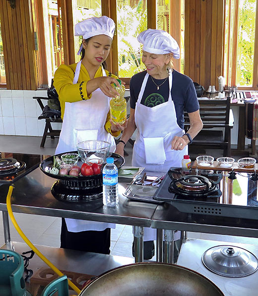 the writer at a cooking class