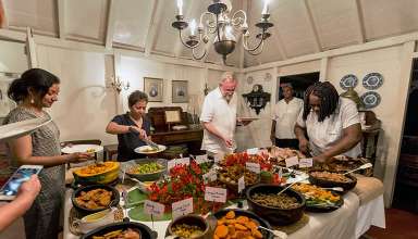 Wednesday night pig roast at the Hermitage Inn, Nevis Island