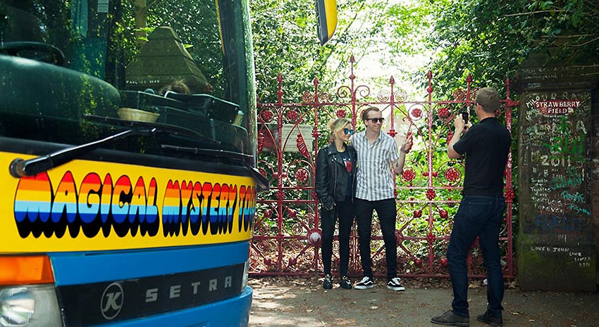 Magical Mystery Tour visitors at the Strawberry Field