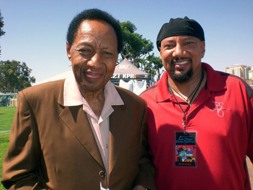 Billy Boy Arnold & Phil Gates backstage at the S.D. Blues Fest