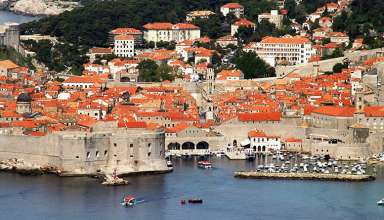 view of the walled city of Dubrovnik