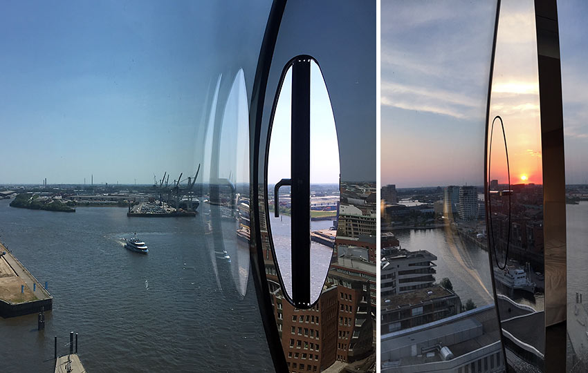elliptical porthole windows at the Westin Hamburg