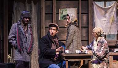 internment camp scene from the play 'Valley of the Heart'