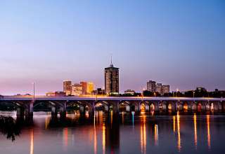 downtown Tulsa at night