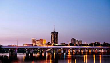 downtown Tulsa at night