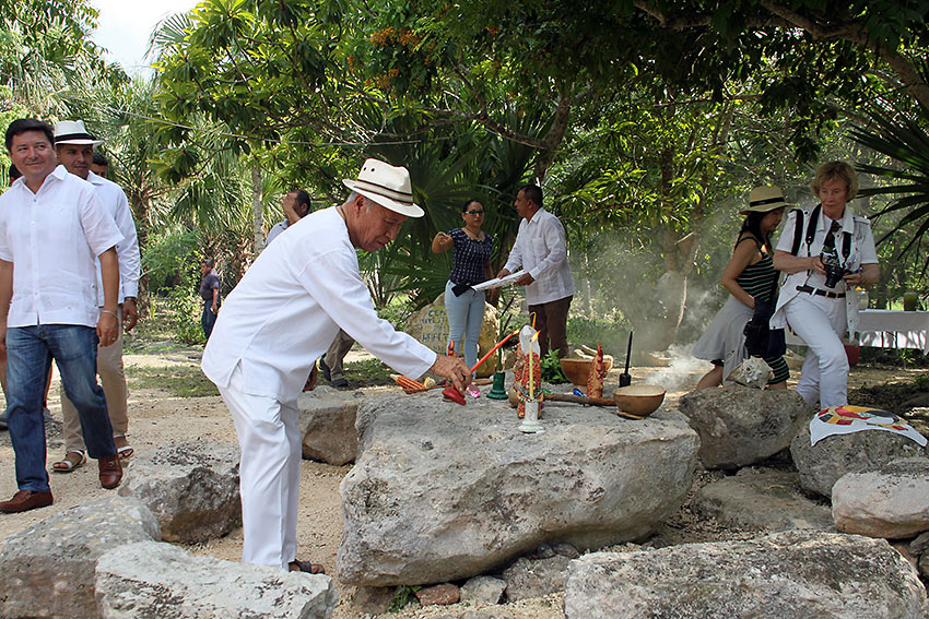 Maya shaman prepares for a purification ritual in the small village of Nolo