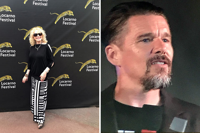 the writer at the Red Carpet at the Locarno Film Festival; Ethan Hawke