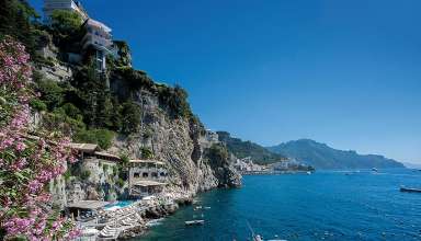 Hotel Santa Caterina on the edge of a cliff on the Amalfi coast, southern Italy