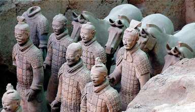 terra cotta warriors at an excavation, Xi'an, central China