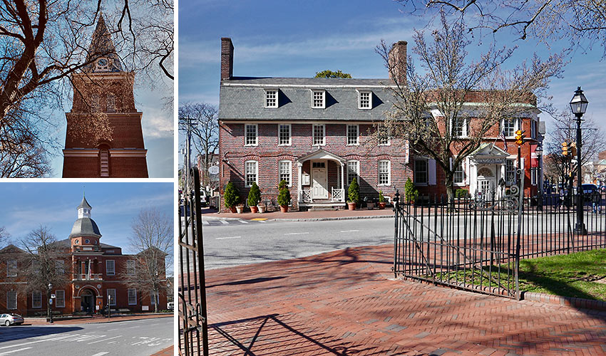 buildings at Church Circle and State Circle